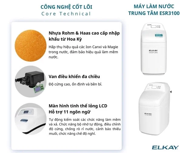 Máy làm mềm nước trung tâm ESR3100D - Khắc phục các vấn đề về nước cứng gây ra